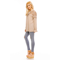 Top Langarm Mayaadi IT-61037 Braun - One Size