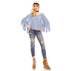 Top Long Sleeve Mayaadi IT-6318 Blue - One Size