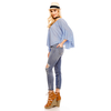 Top Long Sleeve Mayaadi IT-6318 Blue - One Size