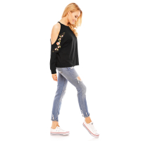 Top Langarm Eight Paris EP15453 Schwarz M