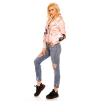 Jacket Leather Attentif V-1737 Light Pink S
