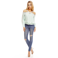 Top Langarm Voyelles L512 Mint S