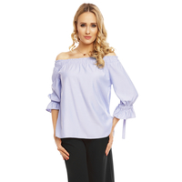 Top Langarm Papillonne C2707 Hellblau S/M
