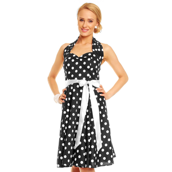 Kleid Mayaadi HS-5101 Schwarz-Weiß S/M