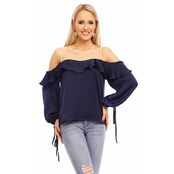 Top Langarm Jayloucy JL142 Dunkelblau S/M