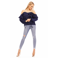 Top Langarm Jayloucy JL142 Dunkelblau S/M