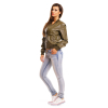 Jacke Leder Look Best Emilie Z29 Khaki S